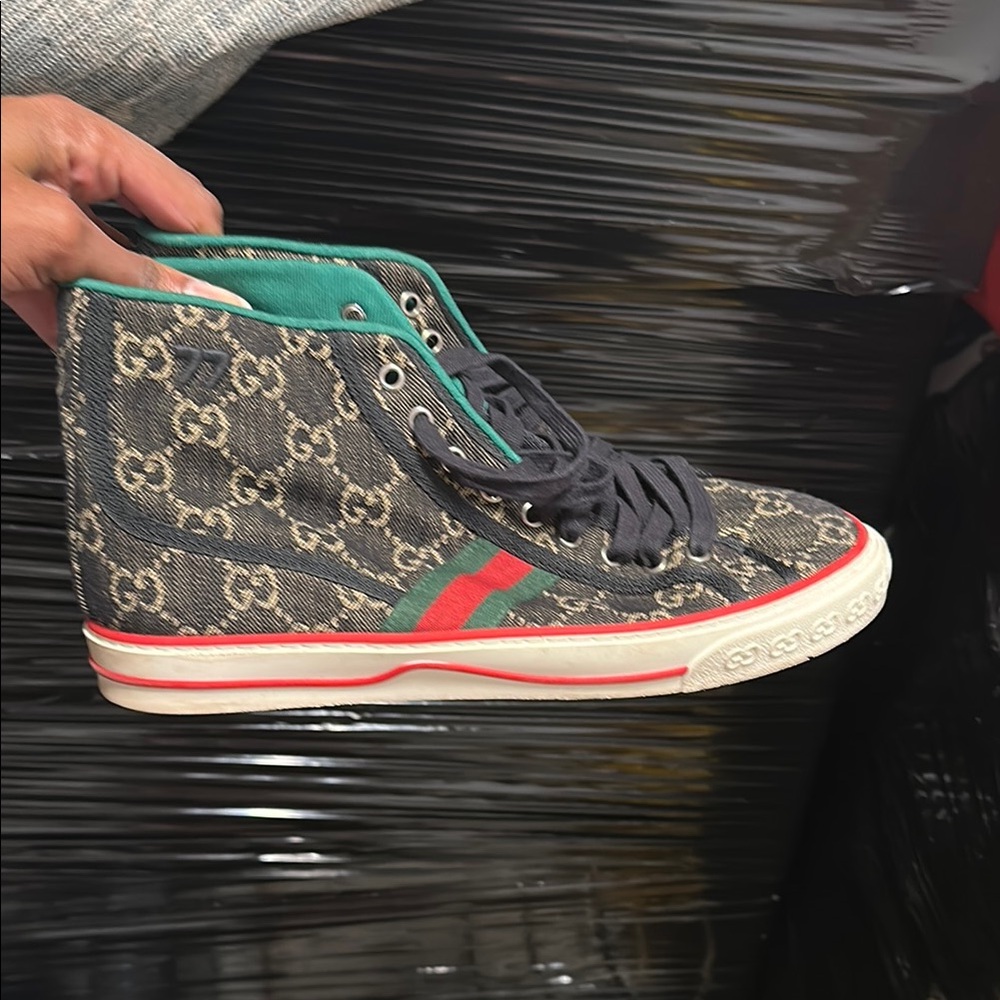 Gucci Men’s High-Top Sneakers - Black and Red